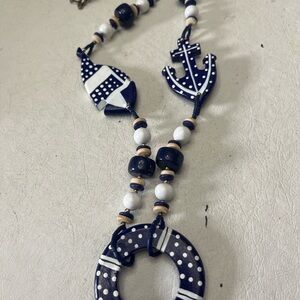 Nautical Statement Necklace | Yacht Rock Coastal Resort | Anchor Fish Life Ring